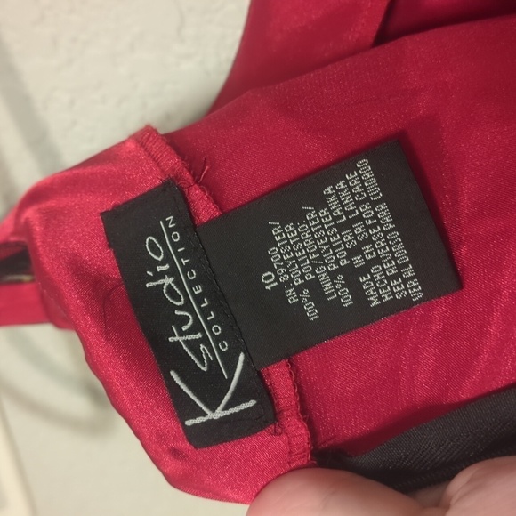 K studio collection vintage red sleeveless floral black lace midi dress - Picture 5 of 13